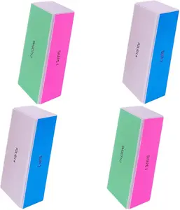 4 Way Nail Buffer Block Set 4 Pcs EVA Foam for Natural & Acrylic Nails 120/240/600/3000 Grit Buffing Polishing Shining Tools
