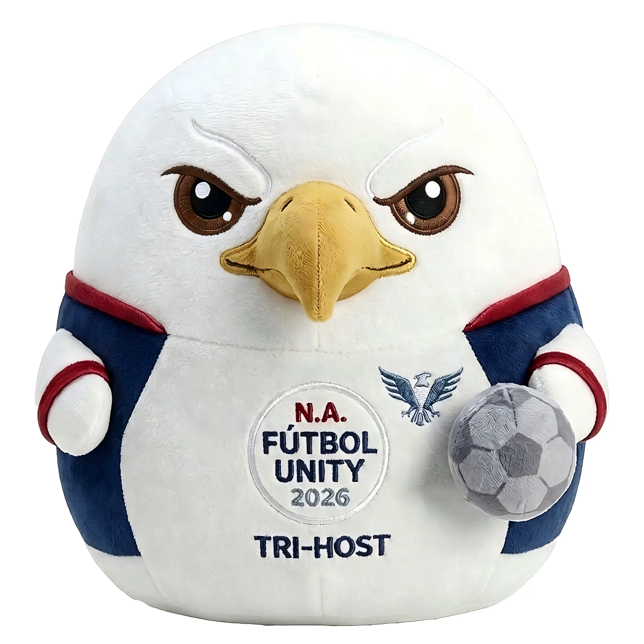 Cuddly Cartoon Eagle Soccer Player Stuffed Toy - Soft Adorable Stuffed Animal Plush Pillow with Soccer Ball, Sports Fan Room Decor Collectible (Stuffedanimals), Soft Fabric, Watch Party