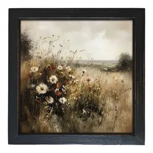 1pc Vintage Oil Painting Landscape, 7.87inch X 7.87inch, Framed Wooden Wall Art for Living Room, Bedroom, Kitchen, Bathroom, Laundry - Ideal Gift for Easter, Mother'S Day, Teacher'S Day, Home Decor, Wall Deco