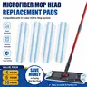 H2Pro Compatible Flat Head Mop Replacement Heads (4/6/10 Pack) - Ultra-Soft Fiber, Water-Absorbent Pads, Washable Reusable for Multi-Surface Cleaning Mops, 4 Pack for Household Cleaning on Hardwood & Tile Floors