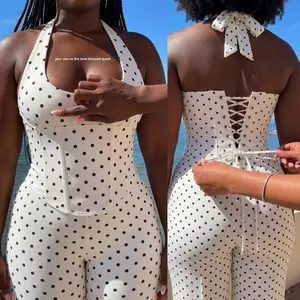 Sculpt Touch Snatched Waist Shapewear Jumpsuit Halter Neck Tummy Control Capri Bodysuit with Corset Sculpting Fit