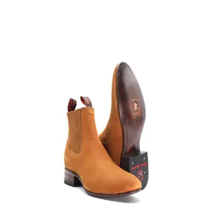 2692630 - Men's Vaquero Signature Charro Ankle Toe Boots Nobuck Topo