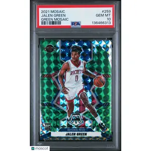2021 PANINI MOSAIC GREEN MOSAIC #259 JALEN GREEN ROOKIE RC PSA 10