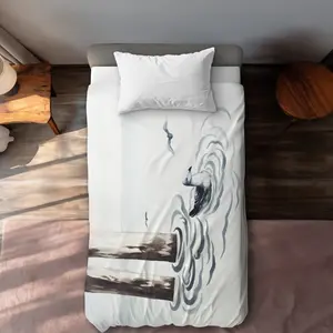 360 Stand Seagull Print Duvet Cover - Twin Extra Long Size, Breathable Microfiber Printed Face, Breathable Fabric, Coastal Vibes, Ocean Waves, Beach Life, Home Bedding Decor Accent, Comfortable Duvet Covers, Graphic Duvet Covers