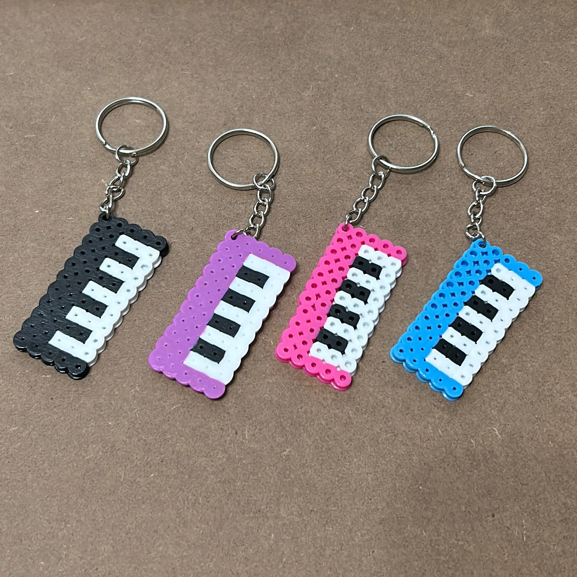Piano/Keyboard mini keychains made from perler beads