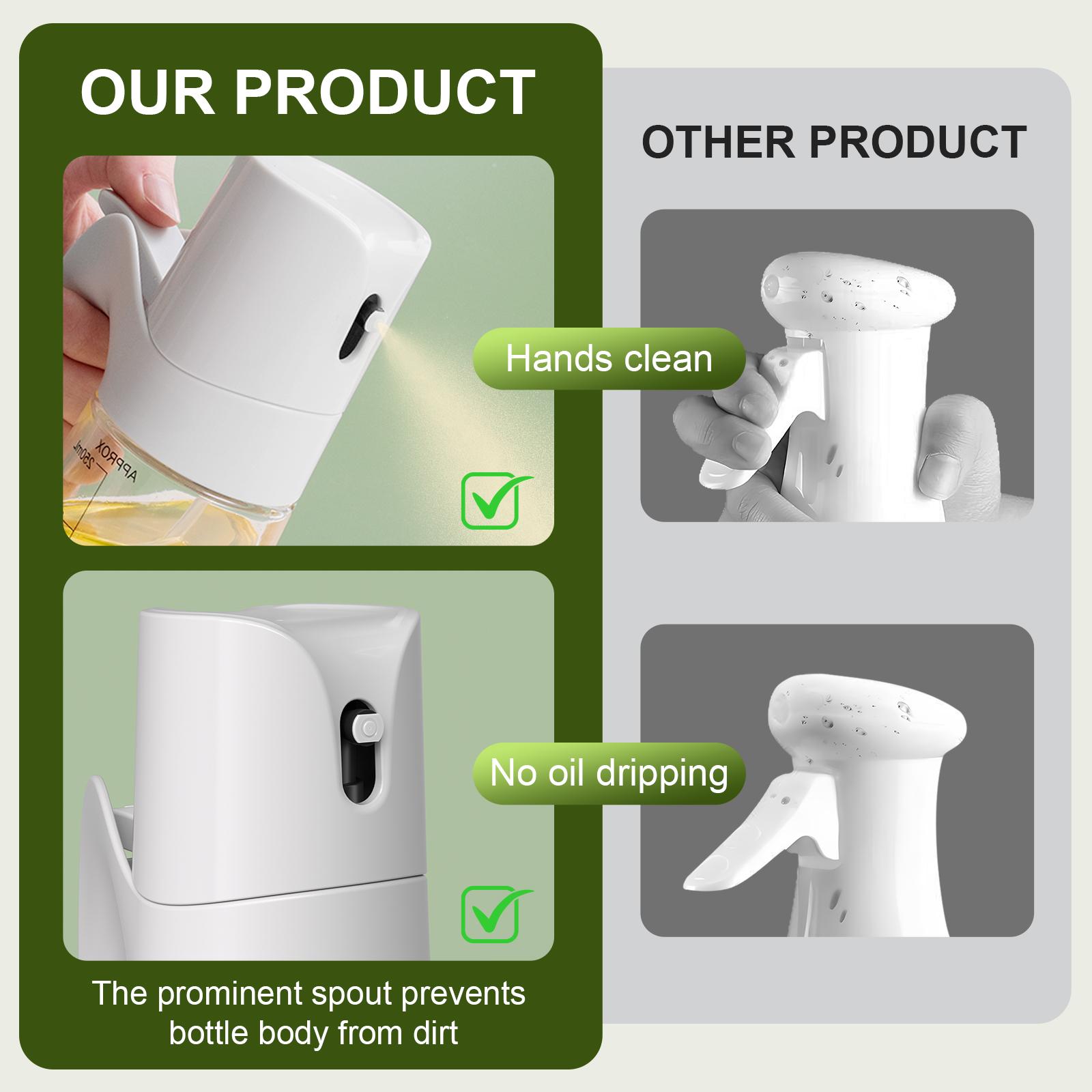 Ultrean Oil Sprayer for Cooking 10oz/300ml Olive Oil Dispenser Bottle, Fine Mist Oil Mister for Air Fryer, BBQ, Baking, Salad, Grilling & Roasting, Leak-Proof Kitchen Gadget