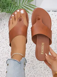 Women's Casual Fashion Sandals, Flip Sandal, PU Leather Sandals, New Arrival, Comfortable and Stylish Shoes, Perfect for Daily Wear, Trendy Women's Footwear