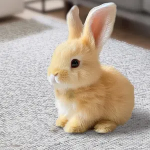 Oprtuisi Bunby - My Realistic Bunny Toy,with Lifelike Movements, Hops,Twitches & Wiggles Ears, Handmade,Easter Gift (Brown)