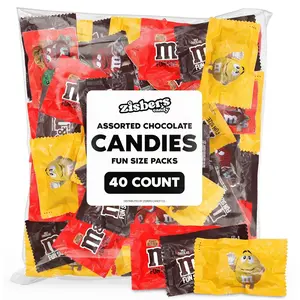 Chocolate Candy Fun Size Packs  40 Count Individually Wrapped Variety Flavors Milk Chocolate, Peanuts, Peanut Butter, Candy Treats for Parties, Pinatas, Office Snacks, and Candy Buffets