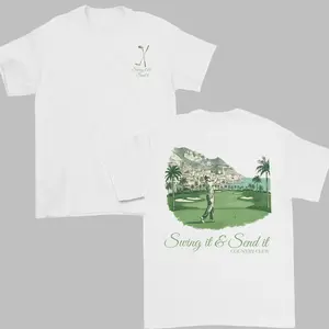 Swing It & Send It Country Club Shirt For Men For Women, Classic Golf Graphic Tee, Breathable Fabric, Trendy Unisex Oversized Apparel.