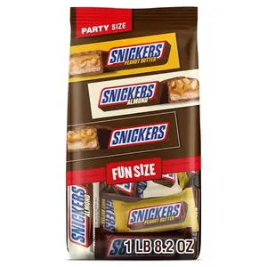 SNICKERS Original, Peanut Butter & Almond Fun Size Milk Chocolate Candy Bars Variety Assortment, Party Size, 24.02 Oz Bulk Bag