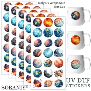 UV DTF Transfer Stickers 5 Sheets/Set Peacock Wreath Theme DIY Waterproof Transfer Stickers for Hotel Keychains 16oz Glass Cups Phone Case Decorative Stickers, for DIY Enthusiasts Cups Not Included