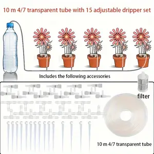 Lazy Automatic Watering Set, Adjustable Drip Irrigation System, Automatic Watering Devices, Suitable for Balcony Garden Potted Plants, High-Quality Gardening Accessories