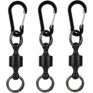 3 count Quick Release Keychains, Heavy Duty Detachable Swivel   Clip Rotating Key Ring Holder for Men & Women Practical Outdoor  (Black)