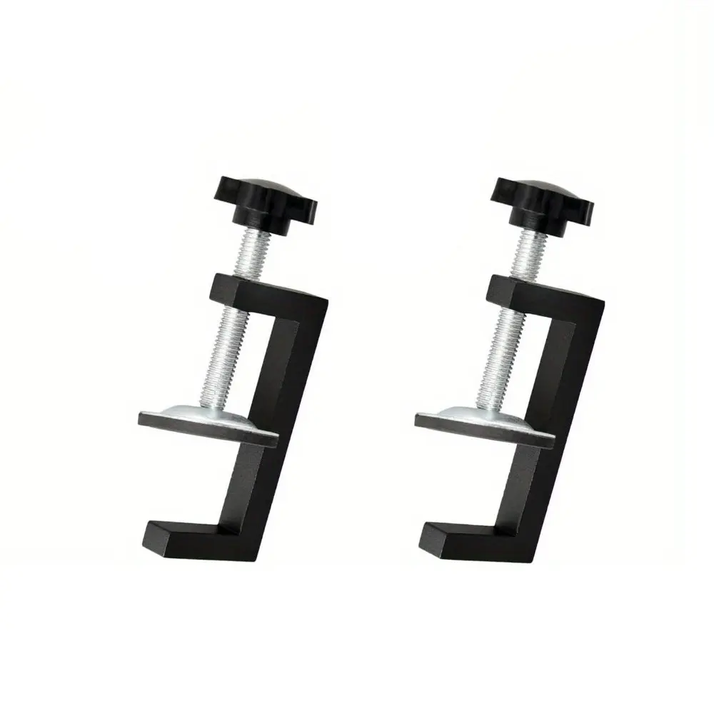 2-Piece Adjustable Table Clamps Set, 10-57mm Range, Small Universal Desk Clips for Bedroom, Kitchen, Bathroom, Shelves
