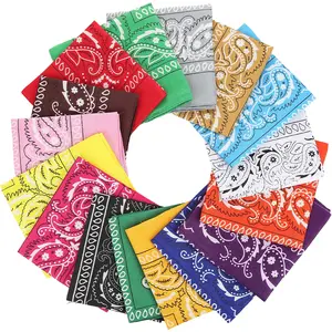16pcs Cashew Flower Paisley Bandanas - Multicolor Square Unisex Headwraps, Face Masks & Hair Accessories | Lightweight Breathable with Cashew Blossom Print | 16 Vibrant Colors for Sports, Dance, Cycling, Running | Men & Women’s Fashion Essentials
