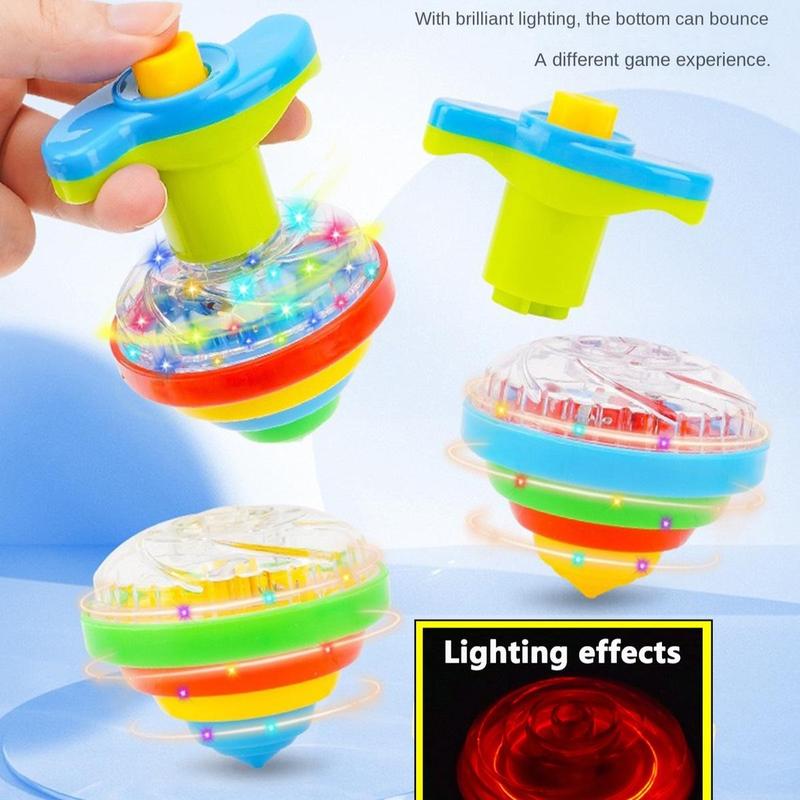 LED finger spinning top toy with interactive fun and flashing lights, random colors, ideal for competitive games and party gifts.