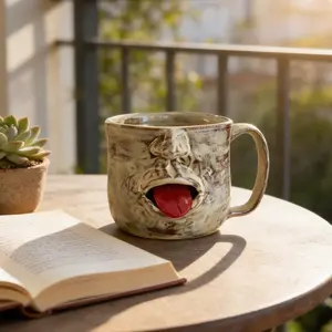 Novelty Shaking Tongue Prank Cup - Funny Gag Gift Classic Coffee Mug for Party Joke & Daily Use