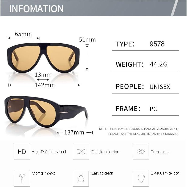Retro Oversized Aviator Sunglasses for Women Men 70s Style UV400 Protection Luxury Thick Frame Fashion Shades