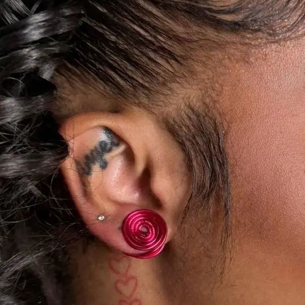 Non-Pierced Rose Pink  Earring Coiled Echo Loop
