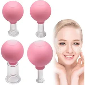 4 Pcs Plastic Facial Cupping Set,Silicone Vacuum Suction,Cupping Massage Therapy.A Kit For Anti Cellulite,Anti Wrinkle and Instantly Ageless Skin,For Eyes,Face and Body,Christmas Party Gifts,Hand Tools Kits