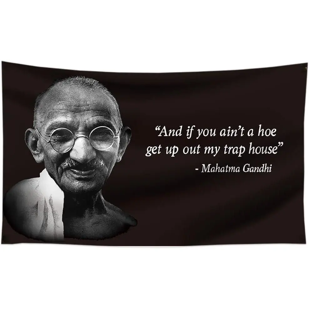 60x40in Durable Hanging Wall Tapestry - 100% Synthetic Polyester Lightweight Home Decor, Gandhi Pattern & "If You Ain't A Hoe, Get Up Out of My Trap House" Design, Hand Washable Bright Statement Beach Art Print for Living Room,evangelion,family