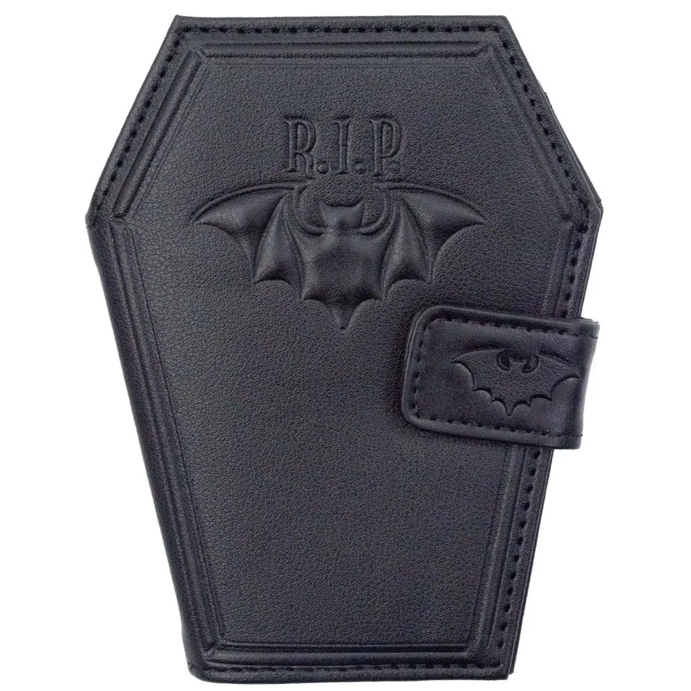 RIP Bat Embossed Coffin Wallet RIP Bat Embossed Coffin Wallet