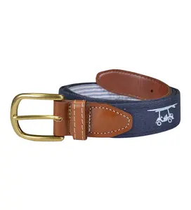 Embroidered Golf Cart Belt - Navy