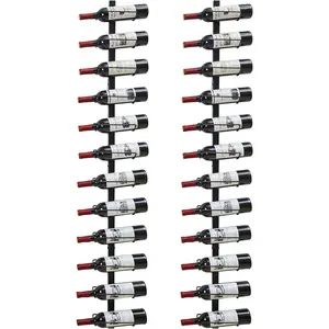 2 Pack 12 Bottle Wall Rack for 24 Wine Bottles, DIY Detachable Wall Mount Wine Rack, Wine Storage Organizer Display Holder Used As One or Four, for Kitchen, Dining Room, Bar, Wine Cellar