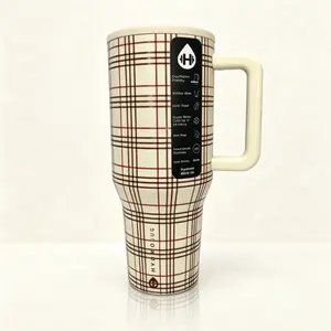 HydroJug Retro Plaid 40oz Tumbler - Aesthetic Insulated Water Bottle with Handle, Perfect for Work, Gym & Road Trips, Leak-Proof & Cup Holder Friendly fathersdaygift