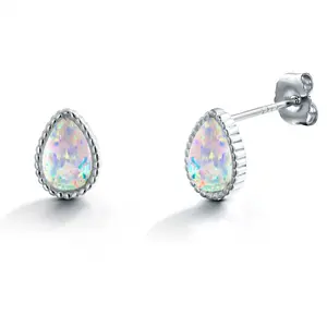 925 Sterling Silver Opal Earring Studs, Gold Plated Opal Studs, Hypoallergenic Studs, Vintage Inspired Opal Jewelry, Minimalist Opal Studs