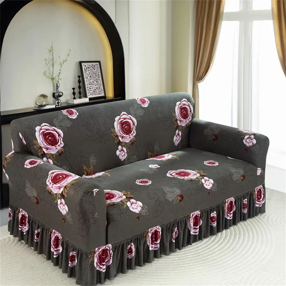 Solid Color Sofa Cover, Sofa Couch Covers, 1 Count Elastic Washable Sofa Slipcover, Dustproof Sofa Protector for Home Living Room, Sofa Protector for Home Living Room, Reusable Couch Protector