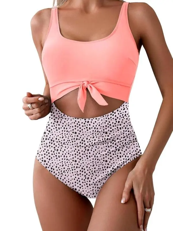 Women's Swimsuit Tummy Control Slimming Bathing Suit Cutout Tie Knot Swimwear Outdoorfun
