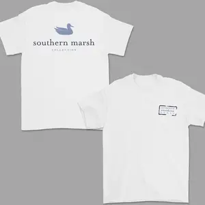 Southern Marsh Duck Logo T-Shirt, Classic Outdoor Heritage Graphic Tee, Minimalist Duck Design Shirt for Men Women, Trendy Shirts-DK.X