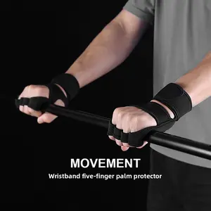 Men's and women's fitness weightlifting wear-resistant cocooning non-slip half finger breathable exposure back of hand deadlift gloves wear-resistant