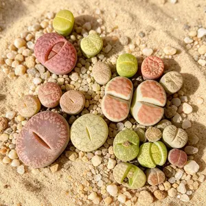 10PC Mini Lithops  Cute Living Stones, Random Mix, Bare Root, Easy Care Plants, Perfect Gift & Desk Decor