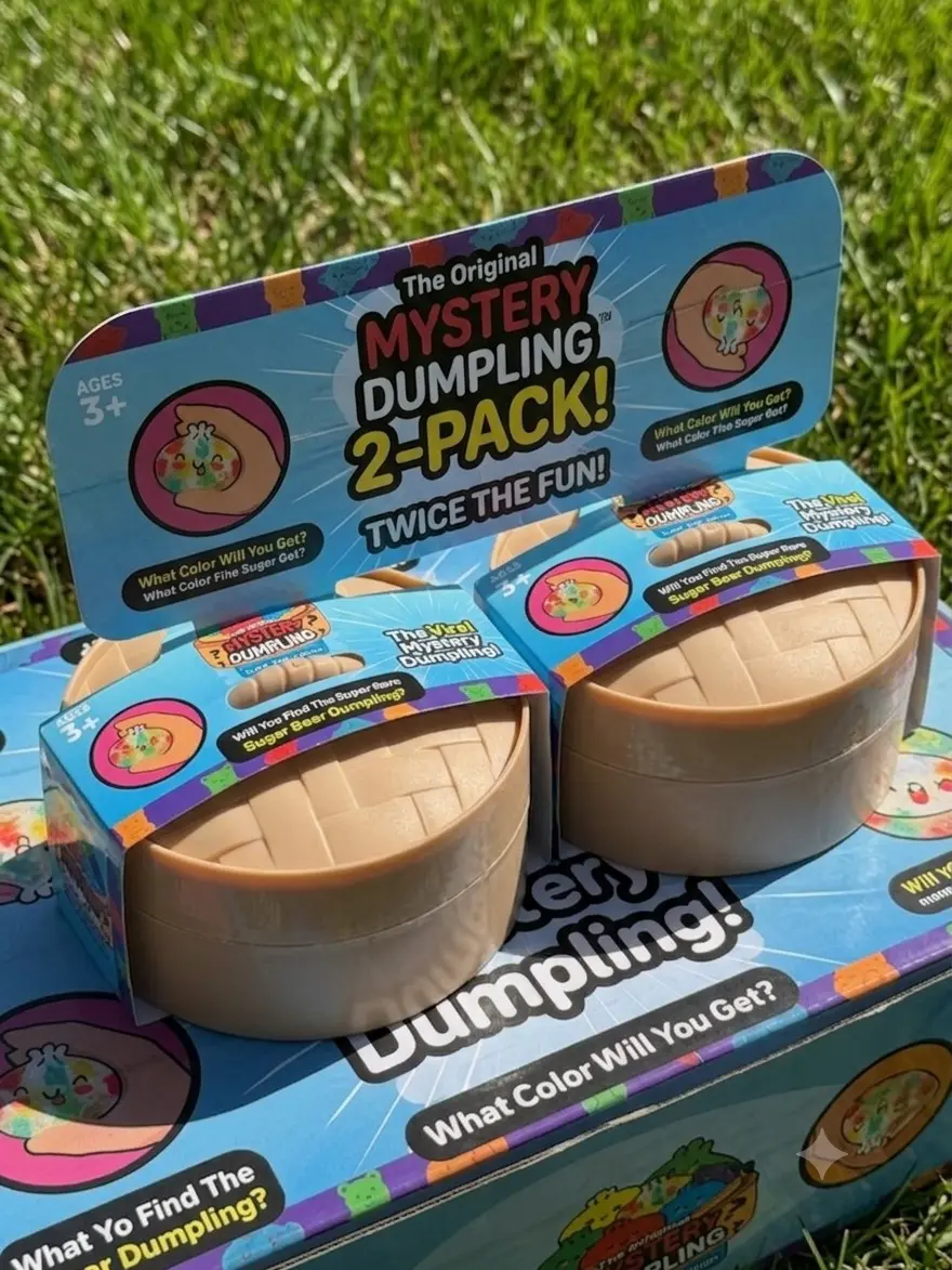 Mystery Dumpling Glitter Series Blind Box – Random Color Squishy Fidget Toy (2 Boxes)