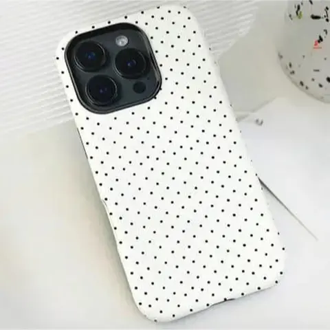 FL2in1 Polka Dot 2-in-1 Polycarbonate Smartphone Case for iPhone 11-18 Plus/Pro/Max - Sturdy Protective Accessory, Matte All-Inclusive Shock-Proof Cover, Anti-Fingerprint Finish, Great Birthday Gift for Women