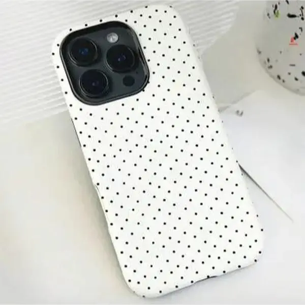 FL2in1 Polka Dot 2-in-1 Polycarbonate Smartphone Case for iPhone 11-18 Plus/Pro/Max - Sturdy Protective Accessory, Matte All-Inclusive Shock-Proof Cover, Anti-Fingerprint Finish, Great Birthday Gift for Women