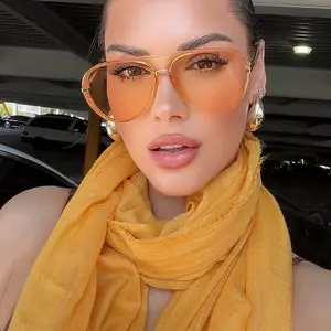 SUNGLASSES ANGELS Aviator Pilot Full Black Sunglasses with Gold Metal Elements for Stylish Look Fashion AccessoryComplimentarySHIPPING