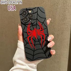 Fashion Spider Pattern Phone Case, Decorative Phone Protector Cover, Phone Accessories Compatible with iPhone 11 12 13 14 15 Series