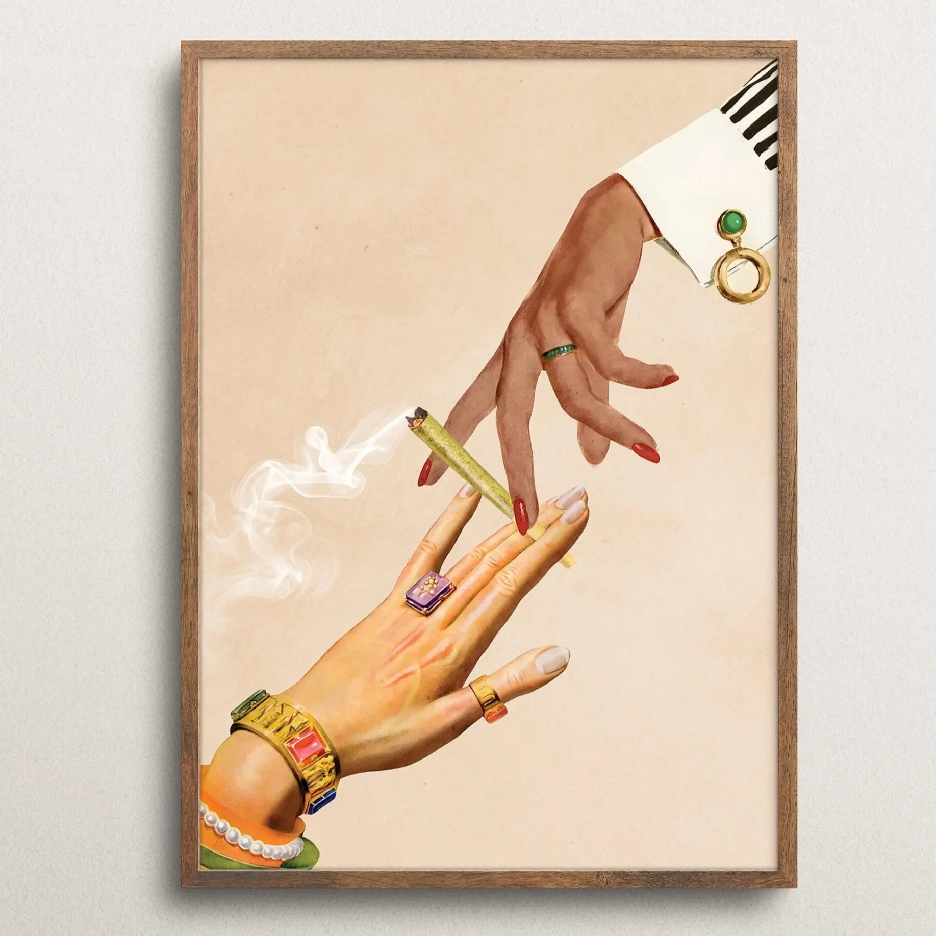 Deep Talks Surreal Trippy Collage Poster Psychedelic Wall Art Retro Room Decor