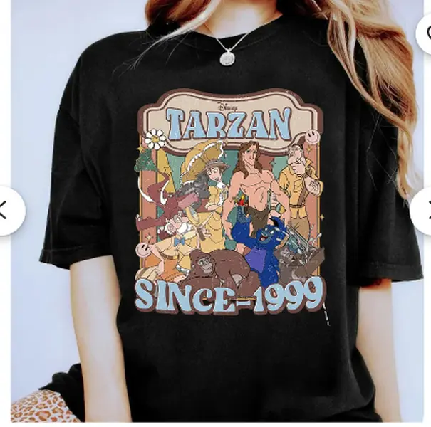 "Vintage Tarzan Since 1999 Shirt: Tarzan and Jane Retro Poster Tee - Matching Tee for Trip Outfits"