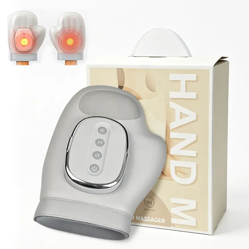 Cordless Rechargeable Roller Kneading Hand Massager with Adjustable Heat Mode & Compression - for Arthritis, Finger Numbness, Daily Use, Ideal Gift for Women Men (White)
