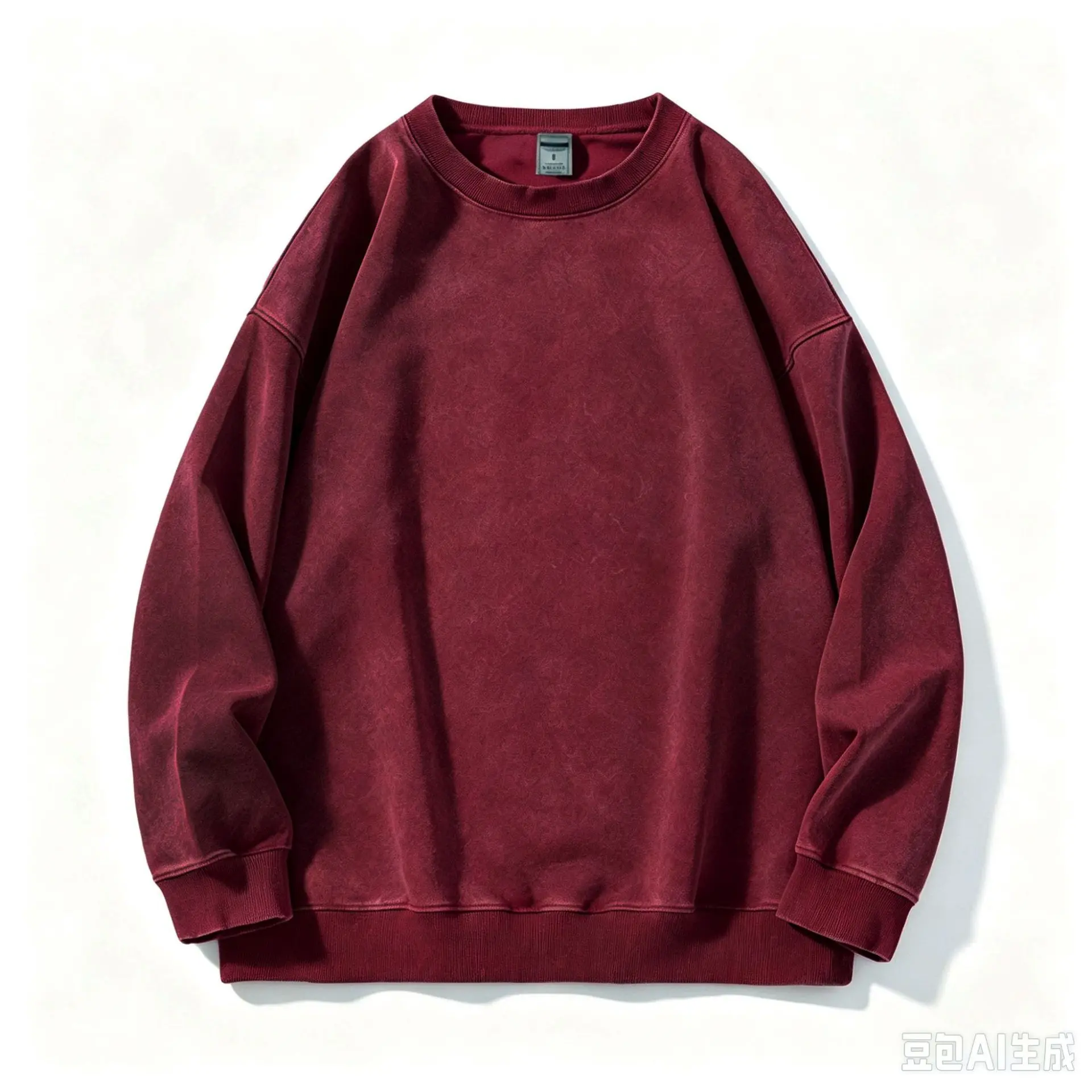Oversized Acid washed Unisex Sweatshirt Loose Fit Cotton Pullover Vintage Crew Neck Sweatshirts Waffle Fabric