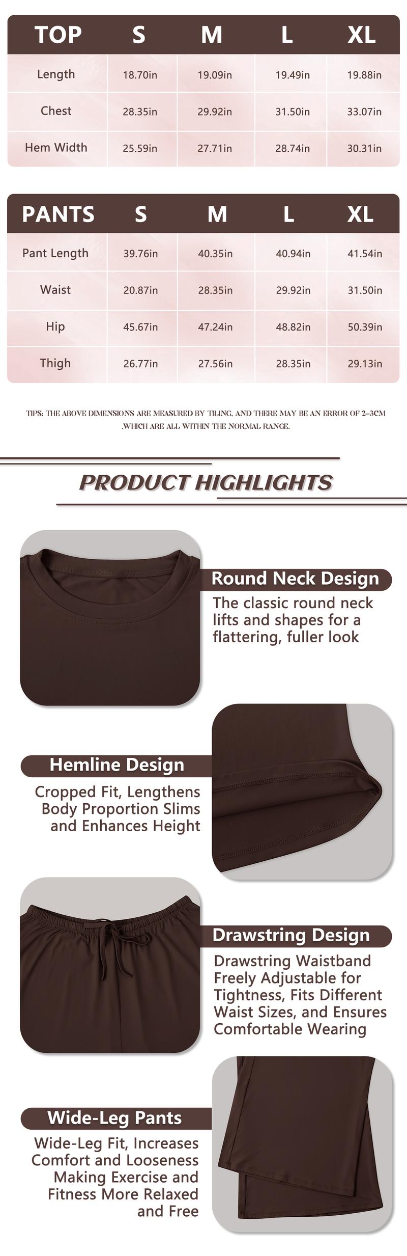 TimeOFF Women's 2-Piece Activewear Set Long-Sleeve Crop Top & Wide-Leg Pants Stretchy Fabric for Yoga Leisure Daily Active Scenarios Workout Running Clothes