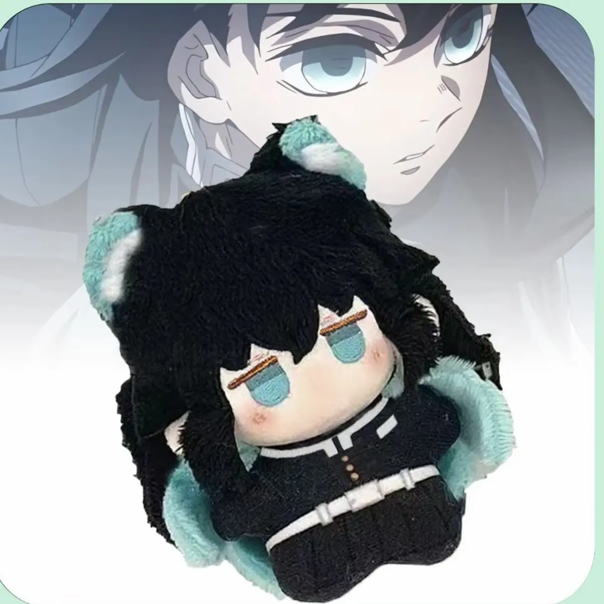 10cm Demon Slayer Tokitou Muichiro Plush Toy High Quality Figure Toy Cartoon Game Anime Cosplay Toy Body Squeaking Plush Pendant