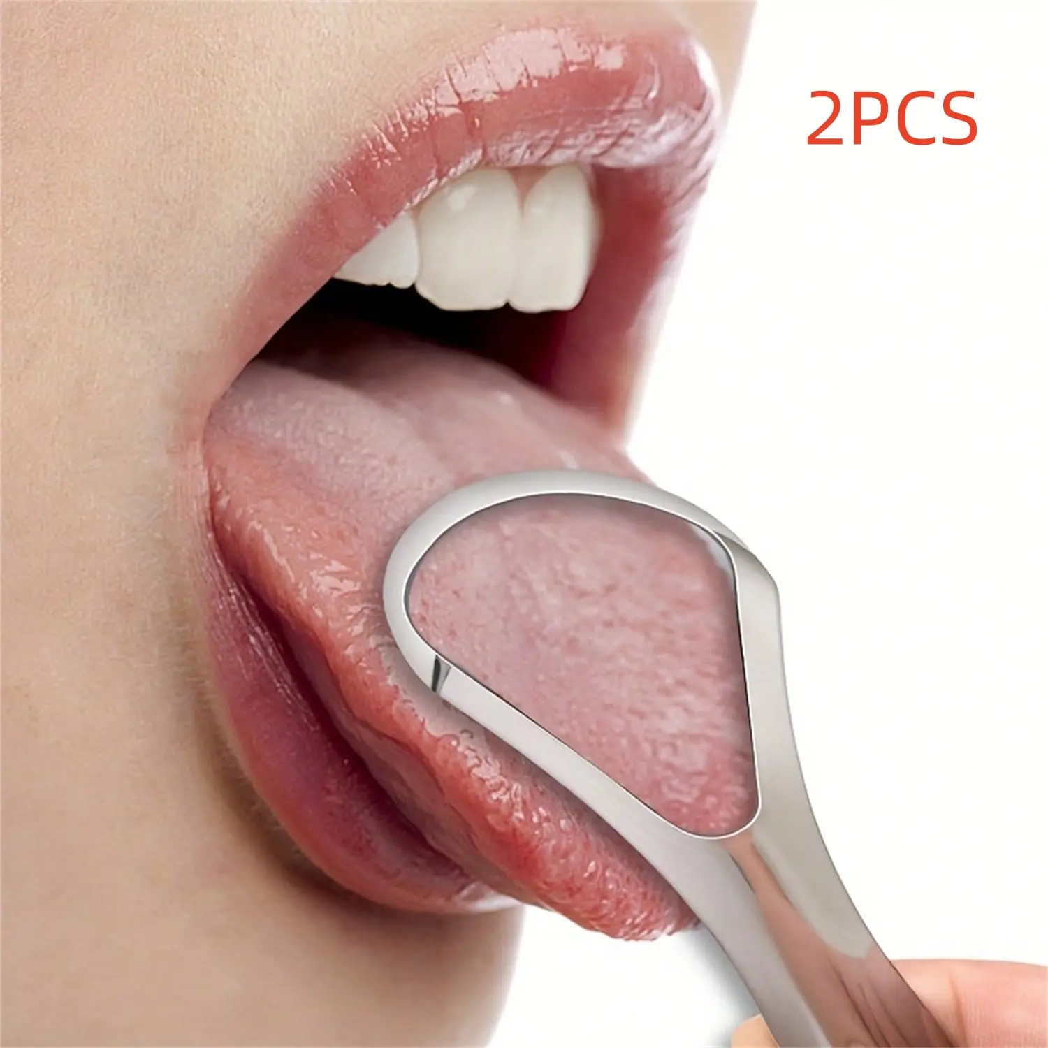 2-Piece Stainless Steel Tongue Scraper Set, Oral Hygiene Tool, Dual-Sided Easy-To-Clean Portable Mouth Cleaner, Tongue Scraping Tool, Daily Use