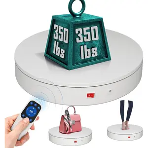 12.6Inch/350lbs Capacity Large Rotating Platform,Remote Rotating Display Stand ,Motorized Turntable,Photography Turntable,Duty Rotating Platform for Photography,3D Scanner,Exhibition