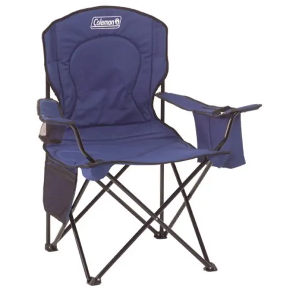 Coleman Quad Shape Cooler Chair - Adult Portable Outdoor Seating with Built-In Cooler, Cooler Pouch, Adjustable Height, Adjustable Arms, Padded Support, Extra-Large Camping Furniture for Hiking, Outdoor Events